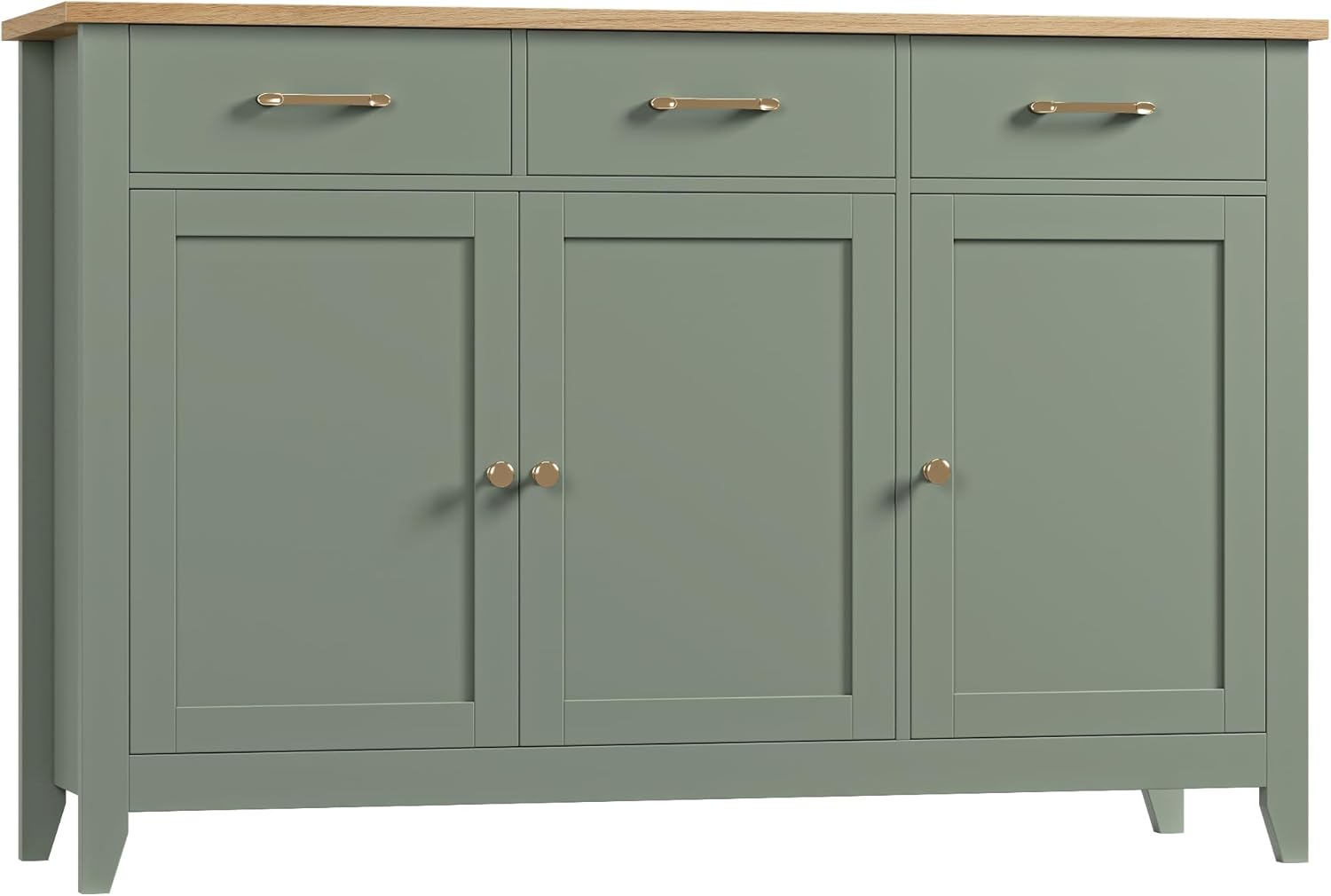 HORSTORS 47' Buffet Cabinet with Storage, Kitchen Buffet Table with Drawer, Modern Coffee Bar Storage Cabinet with Adjustable Shelf, Wood Sideboard for Dining Room, Kitchen, Entryway, Light Green