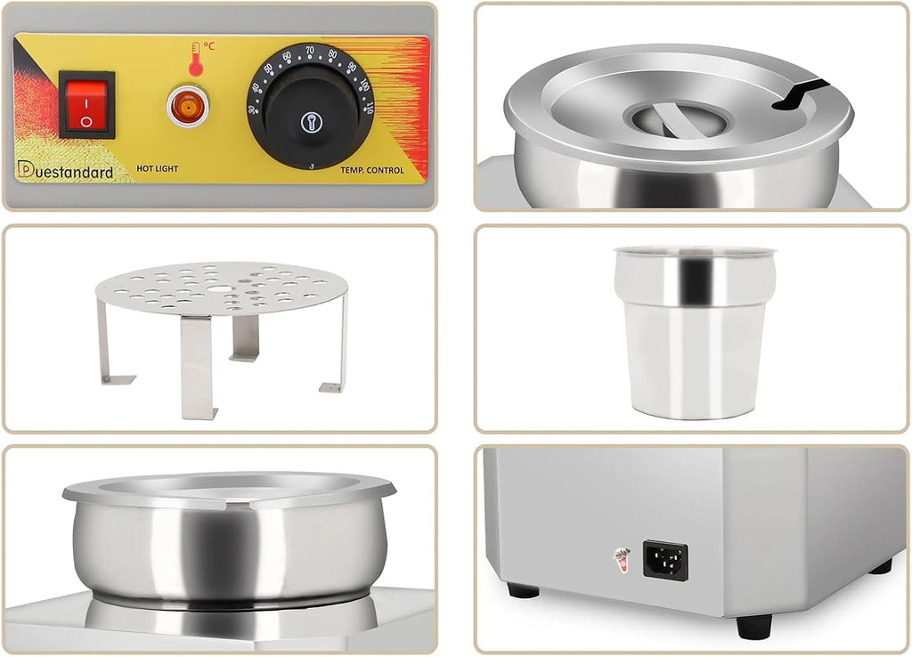 Commercial Hot Fudge Warmer, Electric Cheese Dispenser with Indicator Light, Adjustable Temperature Range and 5L Large Capacity, Removable Pump Head and Easy to Cleaning, for Kitchen, Cake Shop