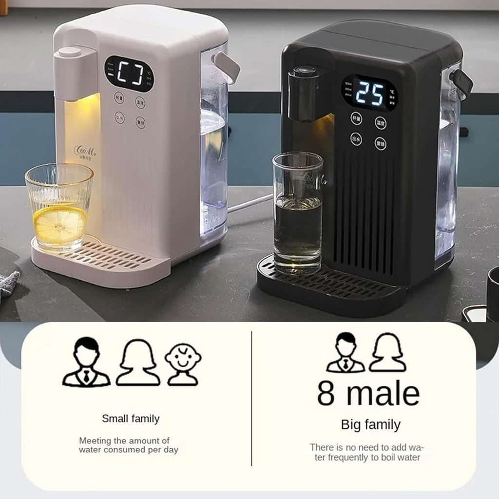 Electric Instant Hot Water Dispenser, 2000W Boiling Kettle with 3L Water Tank, 12 Gear Water Temperature and 8 Gear Water Volume Control, 3 Seconds Quick Heating Black,Black