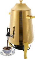 3.43Gal/13L Hot Water Urn, Stainless Steel Commercial Coffee Urn, Electric Hot Water Dispenser for Tea Milk, Industrial Coffee Maker with Stand and Spigot for Parties Catering(Gold)