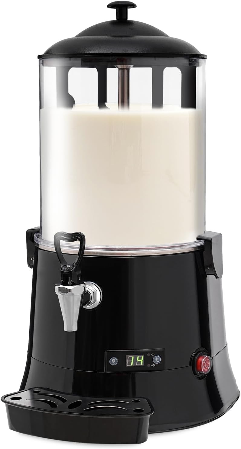 10LHot Chocolate Machine & Commercial Hot Drink Dispenser, Electric Beverage Warmer with 86-194°F Intelligent Temperature Control, Multi-Function Dispenser for Cocoa Milk Coffee and Tea