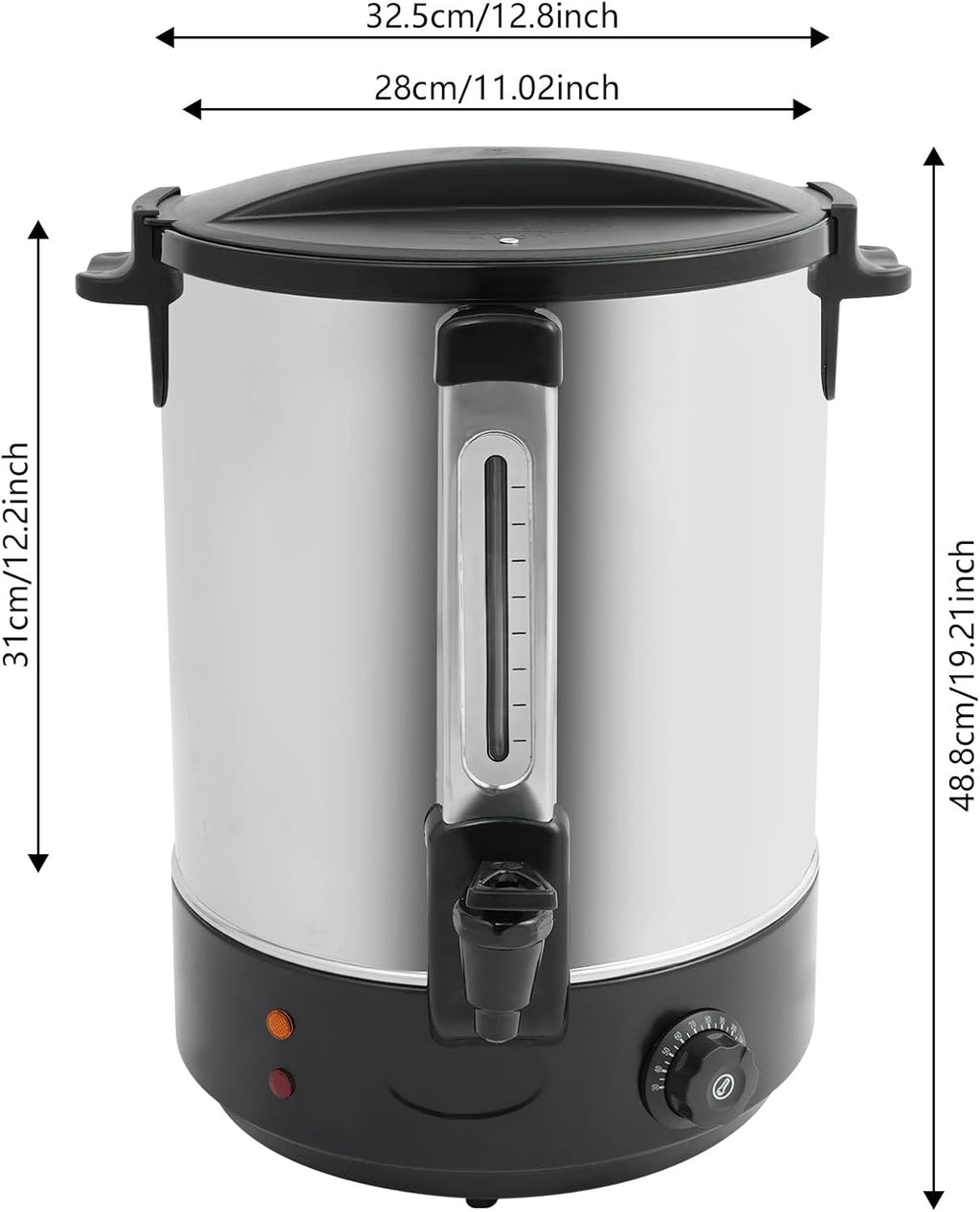 110V 2800W Electric Hot Water Dispenser, Electric Heat Preservation Bucket, Commercial Coffee Maker, Quick Brewing Coffee Urn with Adjustable Temperature, Hot Water Urn for Catering & Events (Black)