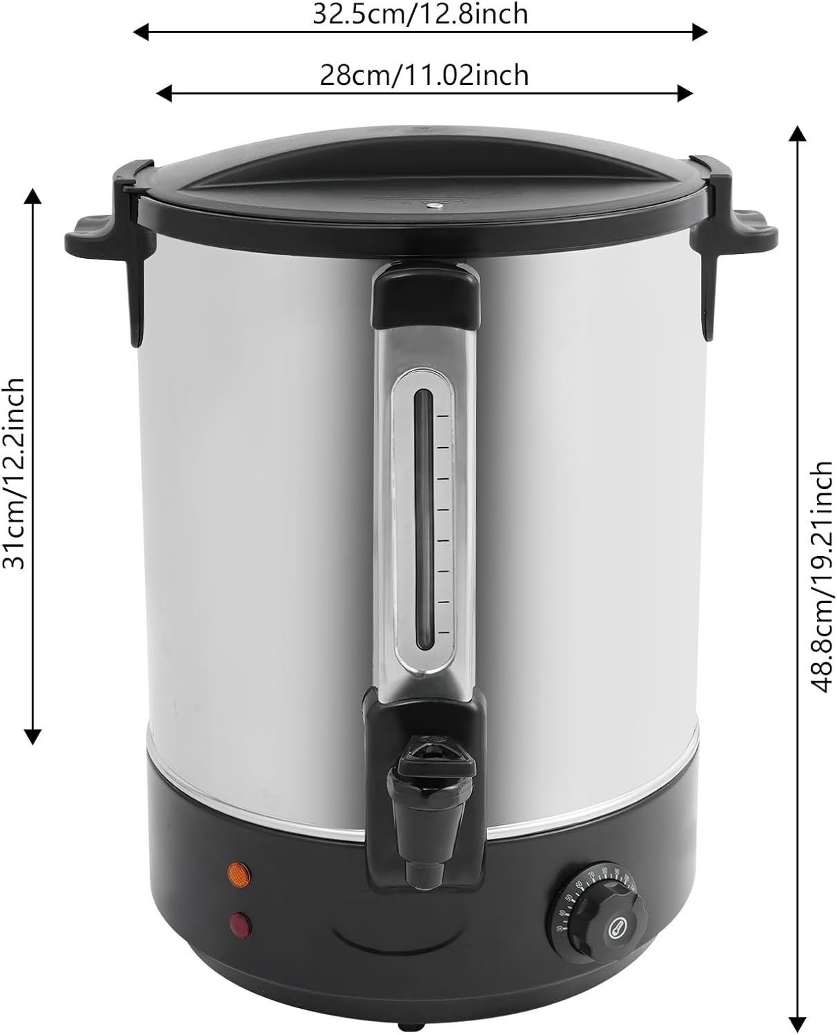 110V 2800W Electric Hot Water Dispenser, Electric Heat Preservation Bucket, Commercial Coffee Maker, Quick Brewing Coffee Urn with Adjustable Temperature, Hot Water Urn for Catering & Events (Black)