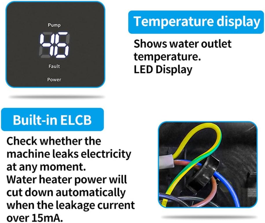 Electric Instant Hot Water Heater Shower Electric Tankless Shower Hot Water Faucet Kitchen Bathroom Instantaneous Water Heater Tap