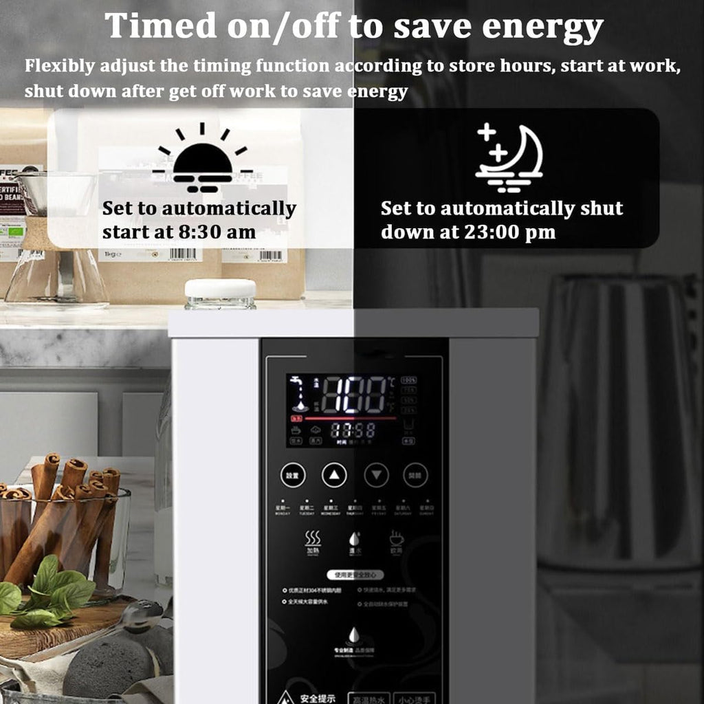 Commercial Autofill Hot Water Dispenser, Digital Control Panel, Auto Temperature Control, Instant Hot Water Boiler for Tea & Coffee (White)