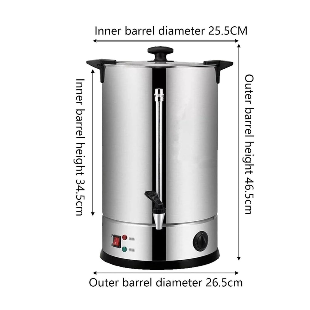 Commercial Hot Water Urn Dispenser, 8-45L Stainless Steel Electric Tea Urn with Tap, Insulated Beverage Server for Coffee, Tea, Milk - Office, Restaurant, Cafe Use