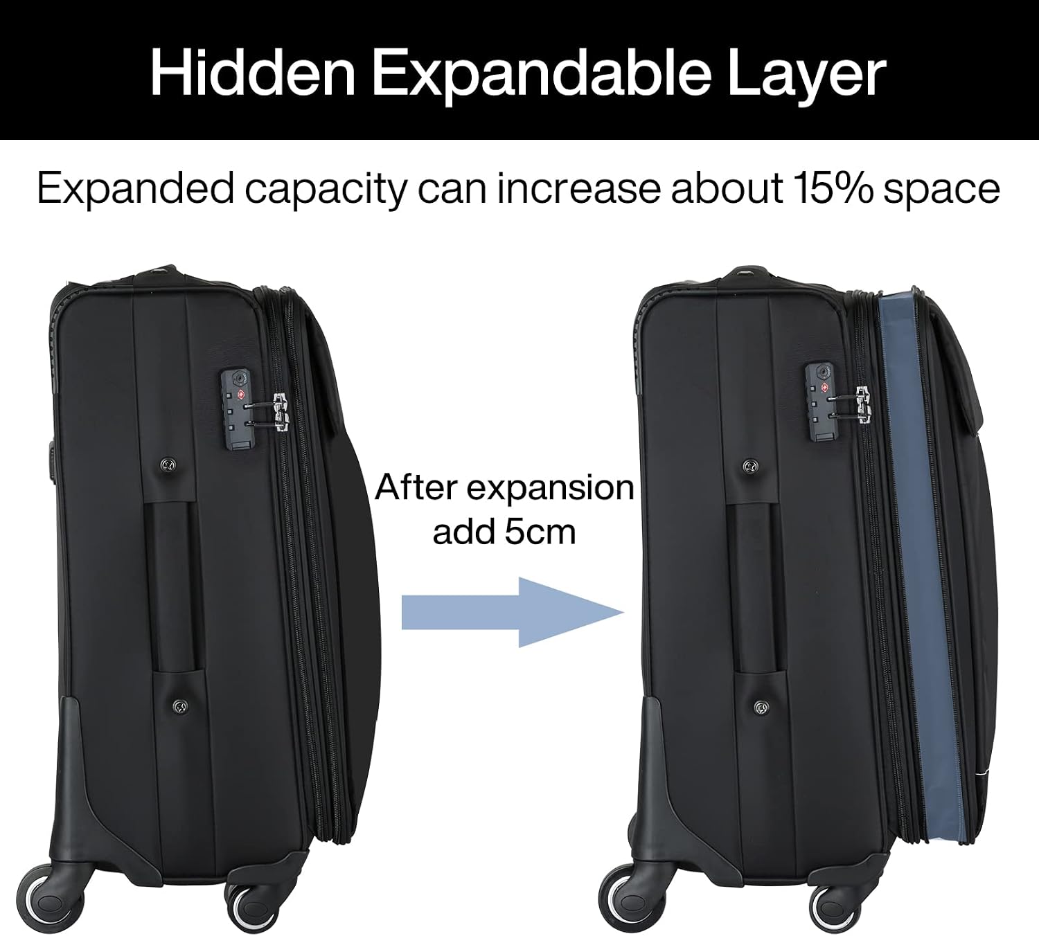 Hanke 24 Inch Expandable Luggage Large Suitcases with Wheels Softside Checked Luggage Rolling Suitcase with Lock Lightweight Travel Luggage for Men and Women 24 Inch Luggage.(Coffee)