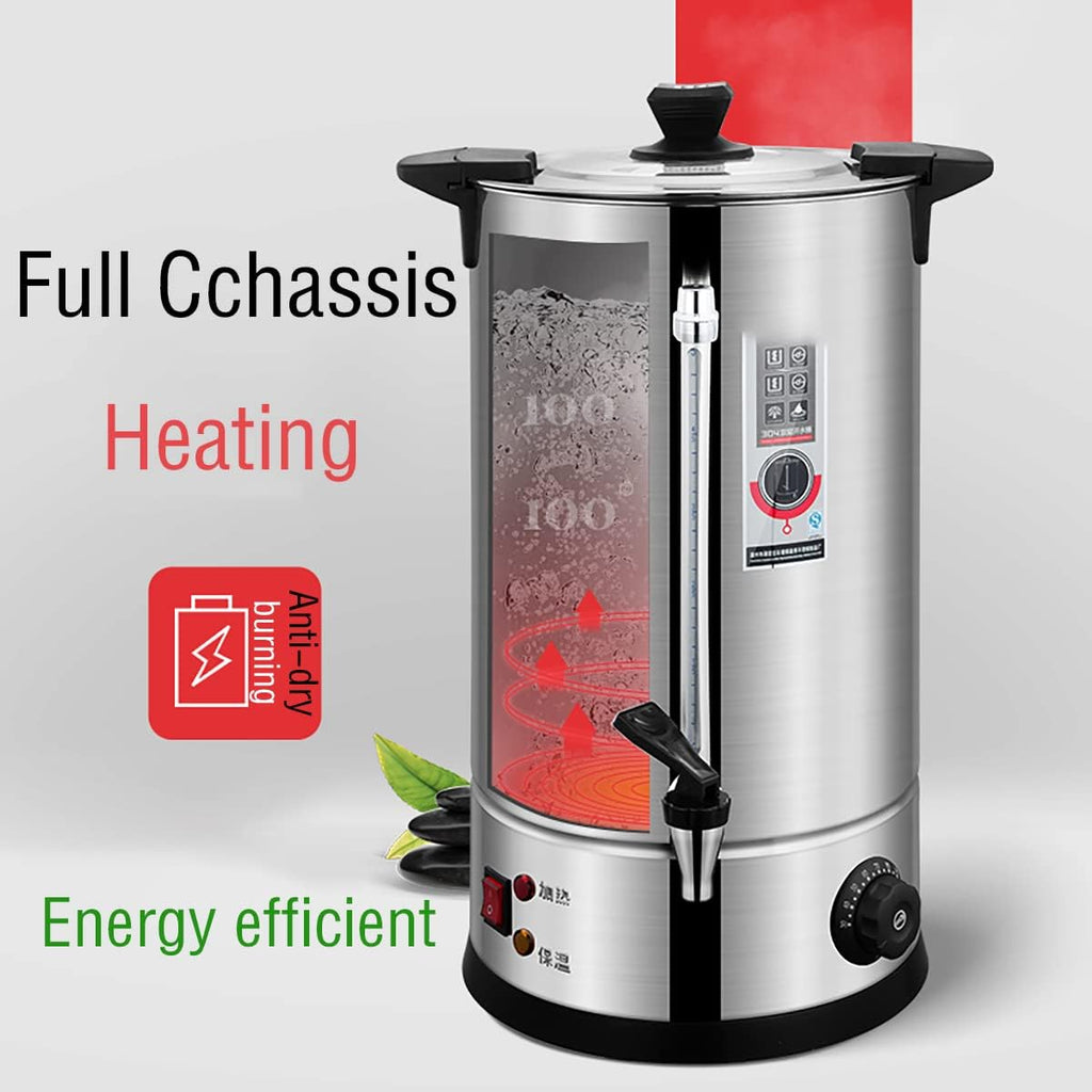 Commercial Catering Boiler, Electric Hot Water Boiler Dispenser, Boiling Water Bucket, 30-110°C Temperature Control Knob, for Brewing/Buffet,13L