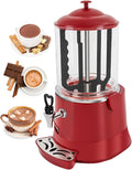 Electric Hot Chocolate Dispenser, Commercial Beverage Warmer with Faucet & Drip Tray, for Large Volume Heating of Milk, Coffee, Tea, for Cafés, Hotels, Bubble Tea Shops 10L-Red