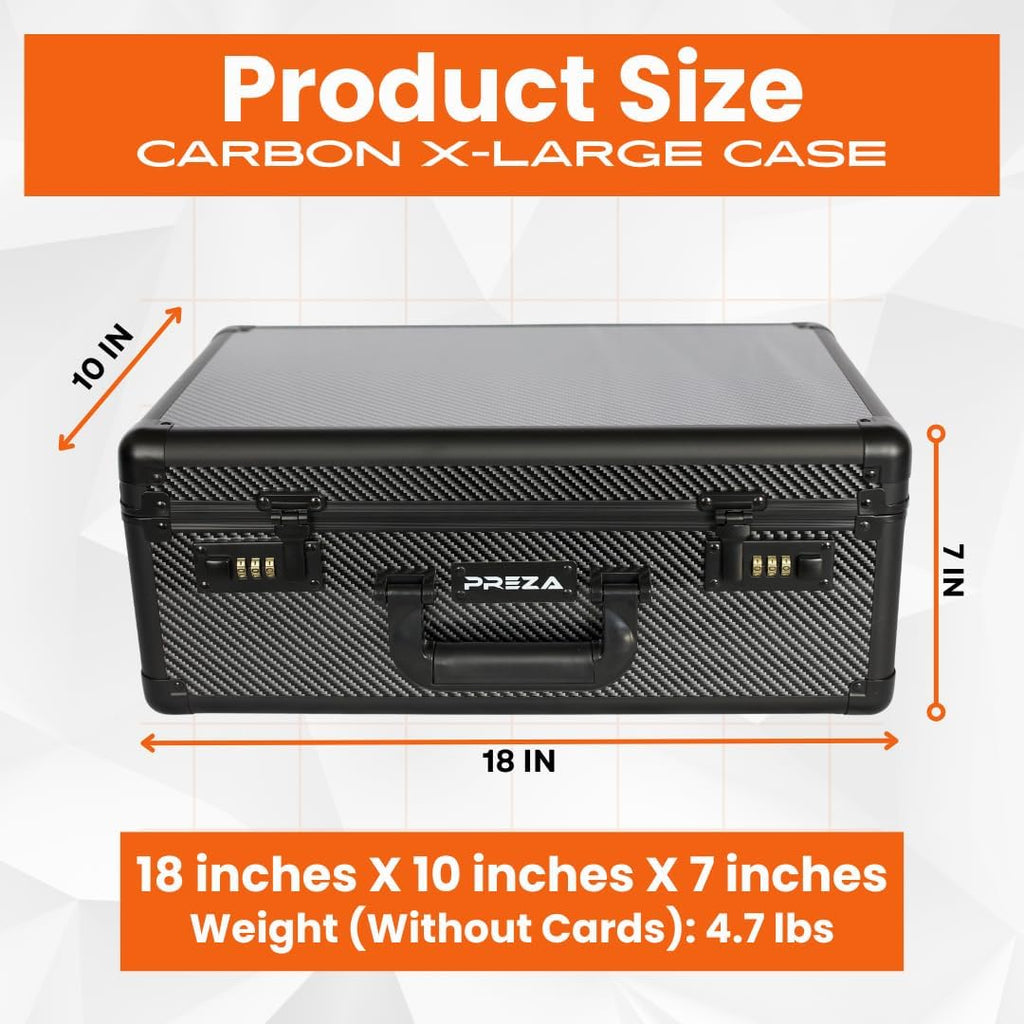 PREZA Graded Card Storage Box - Premium Trading Card Case for Graded Sports and TGC Collectibles - Carbon Fiber Slab Case Storage (X-Large)