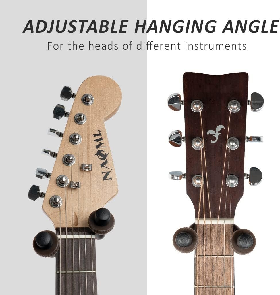 Guitar Hanger Hook Holder Stable And Wood Base Steel Hook Adjustable Wall Mount For Guitar Ukulele
