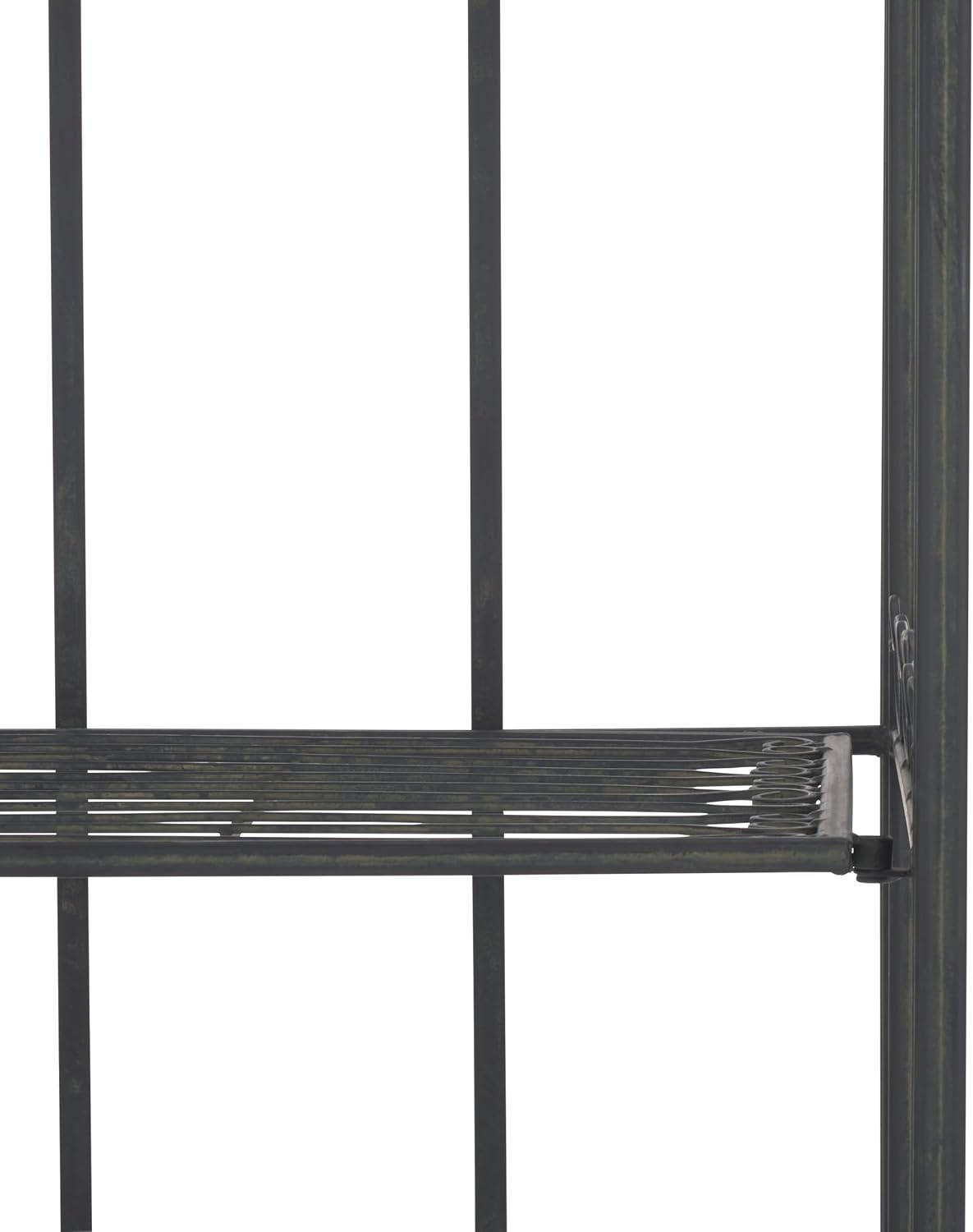 SAFAVIEH Outdoor - Amaris 4-Tier Bakers Rack - Black Iron Metal - Vintage Victorian Scrollwork - Ideal for Patio, Deck, Porch, Sunroom, 14.5' W x 25' D x 63' H (PAT5014E)