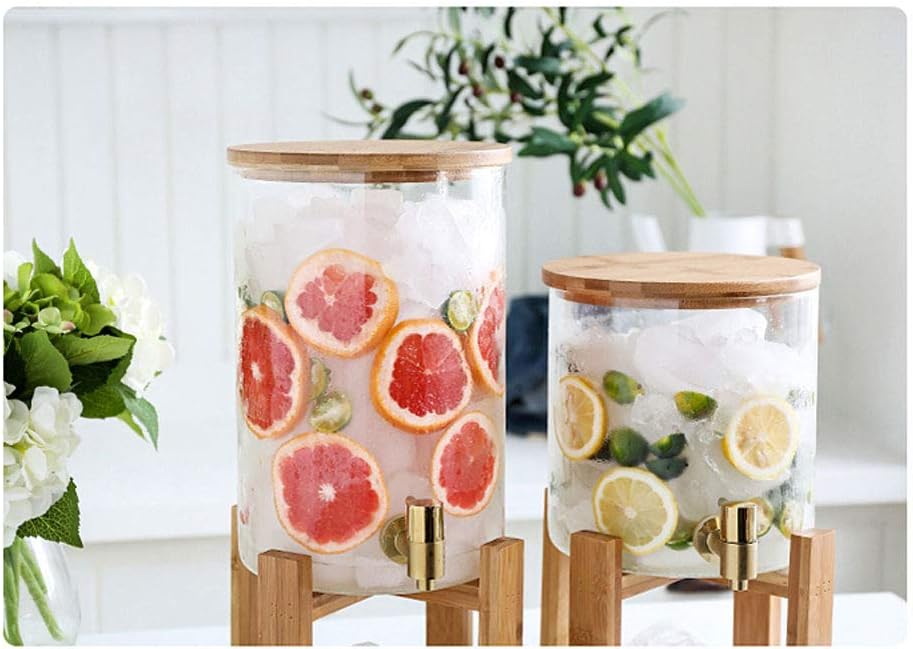 Drink Dispenser Beverage Dispenser with Infuser, Water Dispenser with Spigot, Water Pitcher for Hot/Cold Juice, Beer, Punch, Iced Tea for Parties