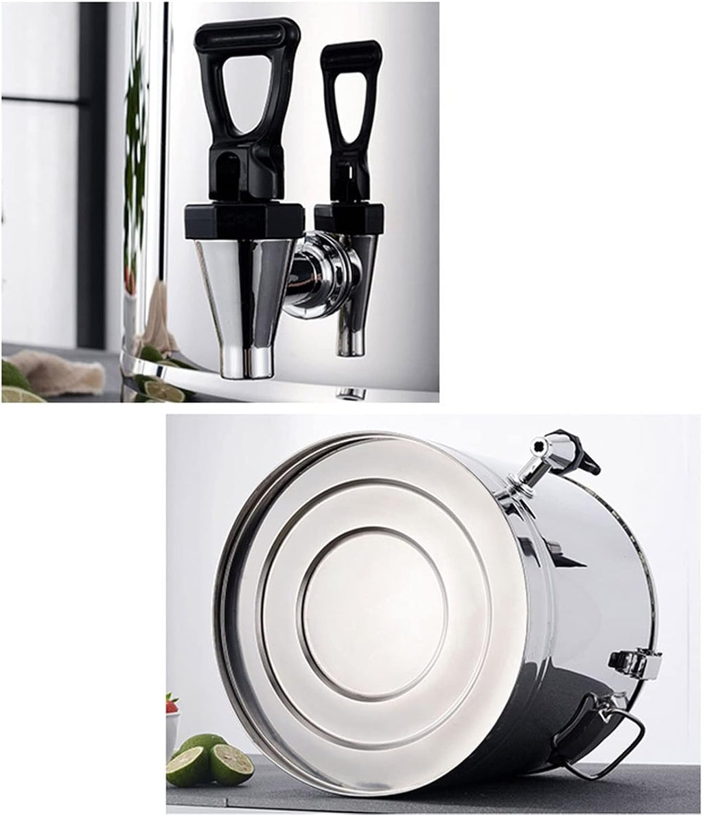 Drink Dispenser Beverage Dispenser Hot Water Dispenser Insulated for Tea, Tea Ice Bucket Beverage Warmers Drink Dispenser Stainless Steel Urn for Coffee Water for Parties buffets Hotels