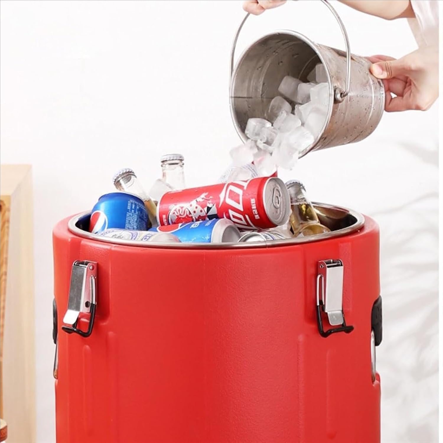 Commercial Stainless Steel Catering Tea Urn Hot Water Boiler Dispenser Coffee Urn and Hot Beverage Dispenser with Faucet for Indoor Bars Party(Size:40L)