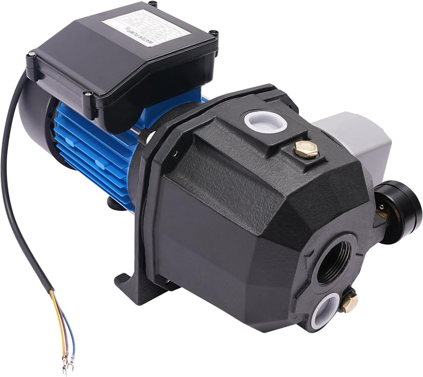 1 HP Shallow/Deep Well Pump with Ejector Kit - Cast Iron Jet Water Pump, Well Depth Up to 26ft or 82ft, Automatic Pressure Switch, 110V Water Transfer Pump for Farm Lawn Garden (1HP)