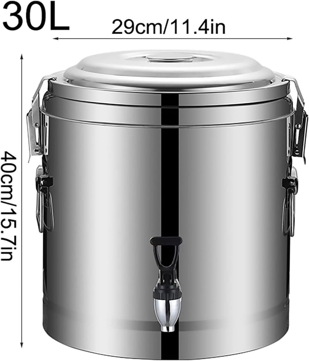 Insulated Beverage Dispenser with Spigot, Commercial & Office Hot & Cold Drink Dispenser, Large Capacity Stainless Steel Drink Dispenser for Water, Coffee, Tea, Parties, Events