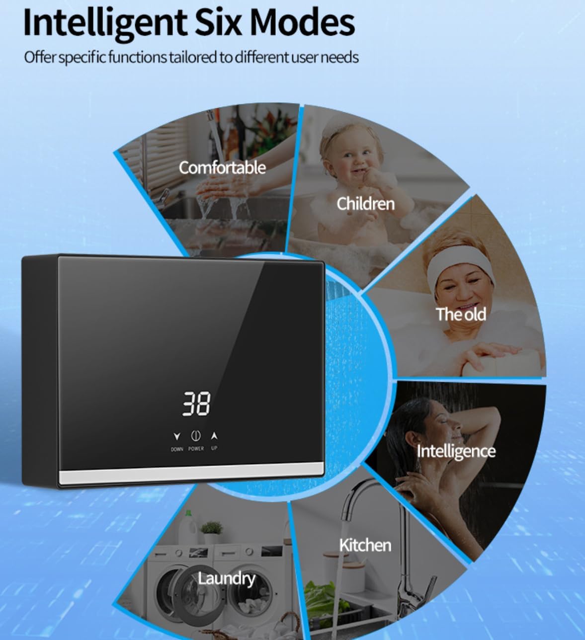 Electric Instant Hot Water Heater Shower Electric Tankless Shower Hot Water Faucet Kitchen Bathroom Instantaneous Water Heater Tap