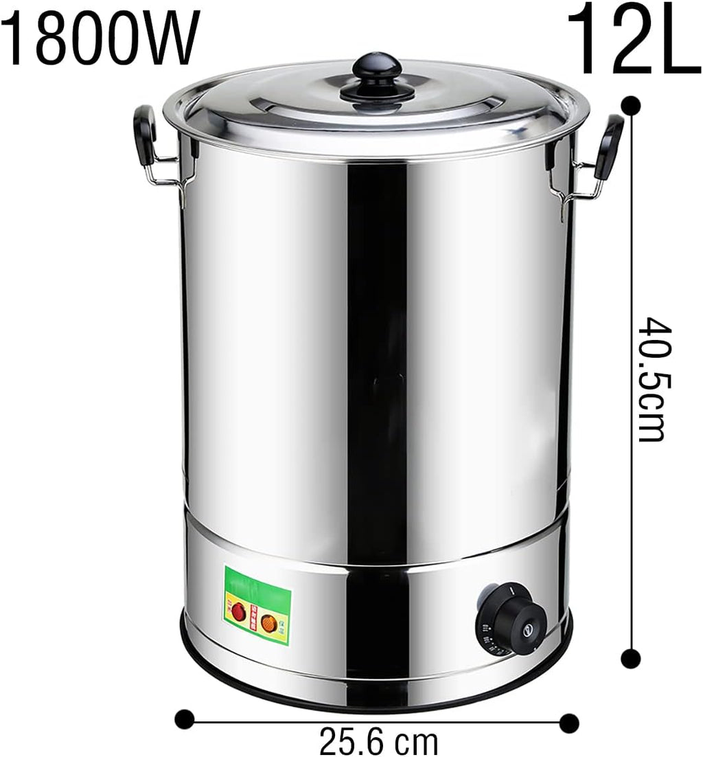 1800W Commercial Water Dispenser Catering, Electric Catering Urn Hot Boiler, Electric Boiling Water Bucket, 30-110°C Temperature Control Knob,B,12L