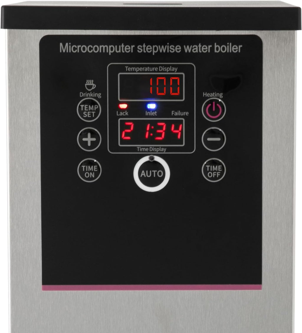 Commercial Water Dispenser,15L/3.96Gal Step-Heating Electric Water Boiler Hot Water Machine with Drip Tray,Large Instant Hot Water Dispenser for Homes Caterers Restaurants Offices (Silver)