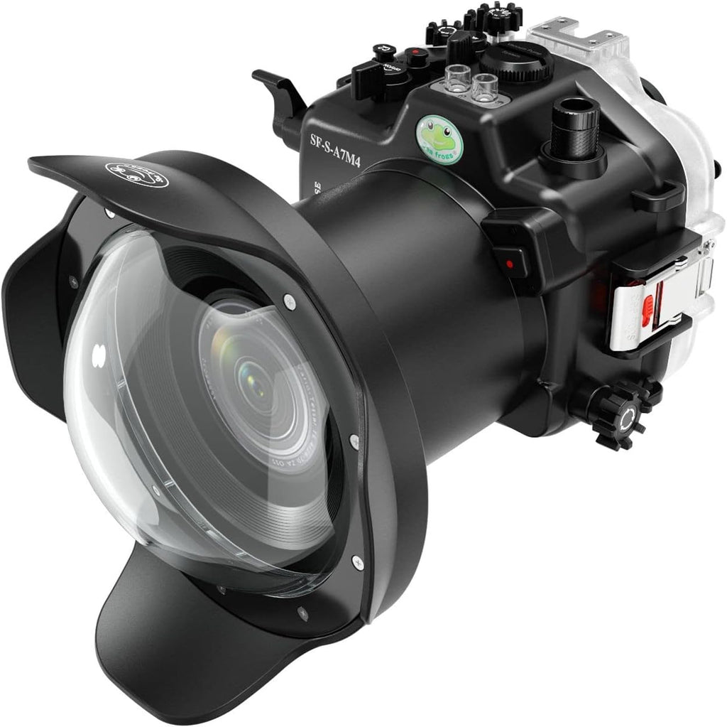 Seafrogs Underwater Housing for Sony A7M4 A7 IV + WA005-A 6 Inch Dome Port Kit [40M/130FT] Waterproof Case for Sony Alpha7 IV (ILCE-7M4 a74) +28-70mm F3.5-5.6, 24-70mm F2.8 GM Lens