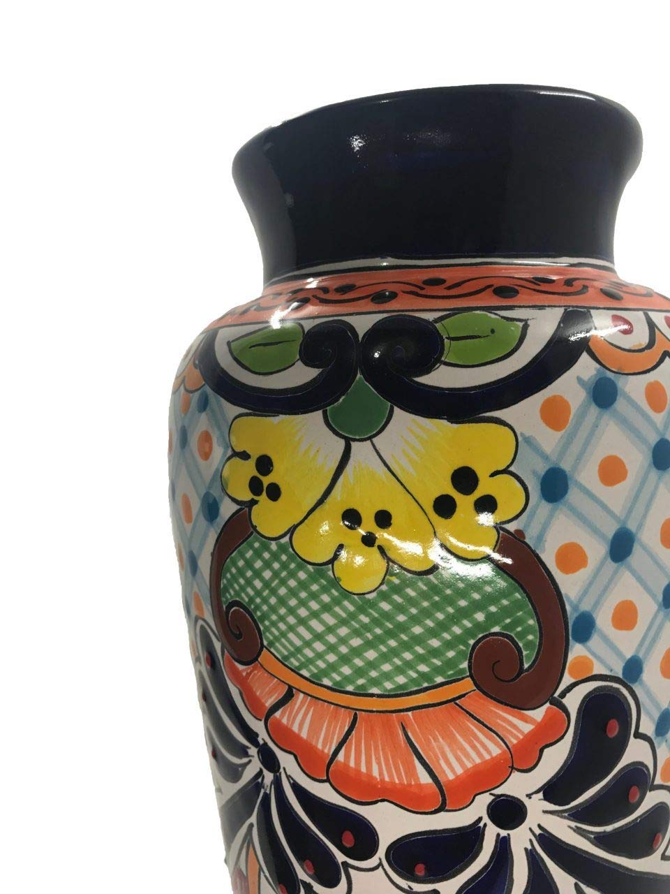 Decorative Talavera Ceramic Vase With Flowers Design