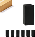 WGV Ceramic Block Vase Bulk, 5' W x 12' H, (Multiple Size/Color Choices) Matte Tall Square Flower Planter Pot, Accents Home Office Tabletop Decor, Ideal Gifts Black 6 Pieces (CSB0512BK)