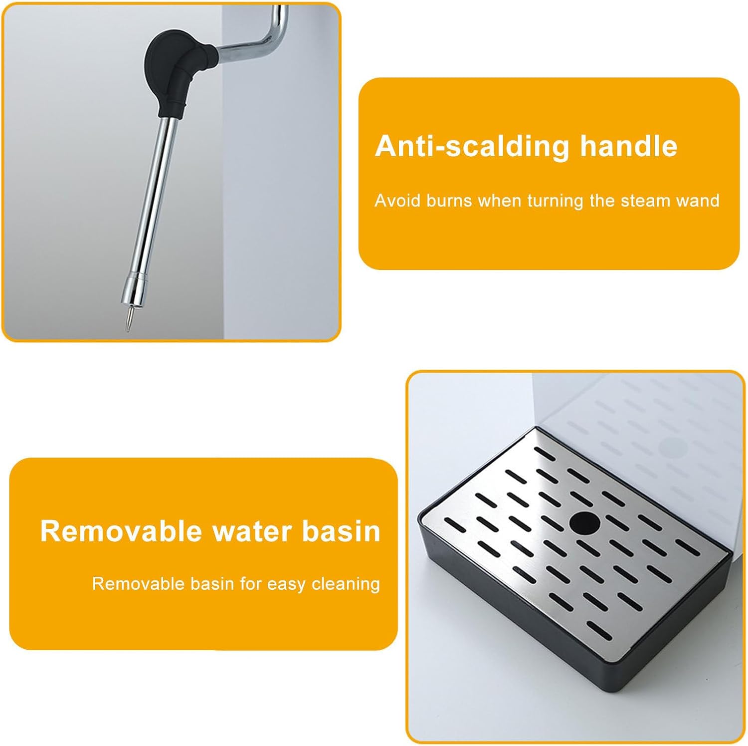 Milk Frother,2500W Electric, Electric Cappuccino Machine and Milk Warmer, Steam Boiling Hot Water Dispenser - for Latte, Cappuccinos, Macchiato, Hot Chocolate Milk,