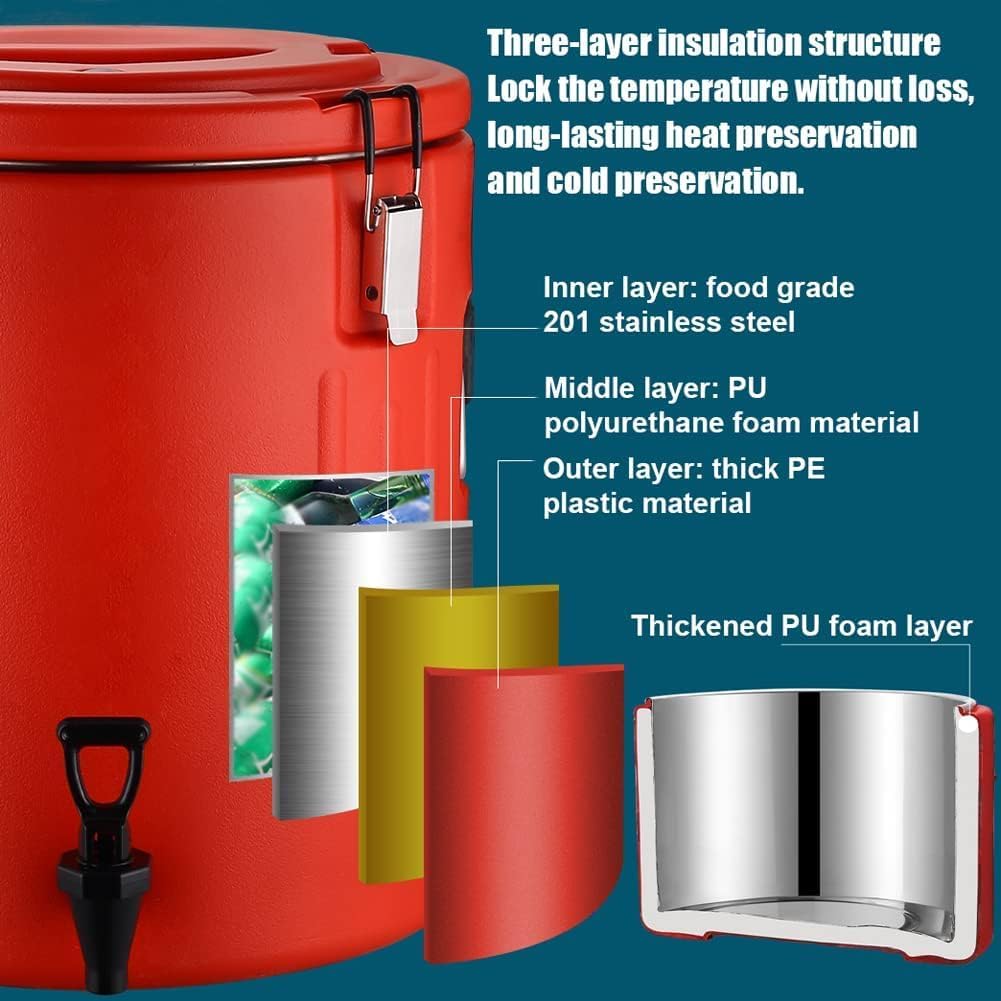 Commercial Hot Water Urn, Stainless Steel Tea Urn Beverage Dispenser with Faucet, Large-Capacity Insulation Barrel for Parties Cafeterias Hotels Offices (Size : 10L)