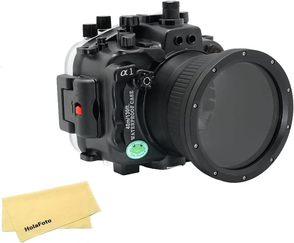 Seafrogs Underwater Housing for Sony A1 40M/130FT Waterproof Case with Standard Port for Sony 28-70mm F3.5-5.6, 16-35mm F/4, 24-70mm F/4 Lens