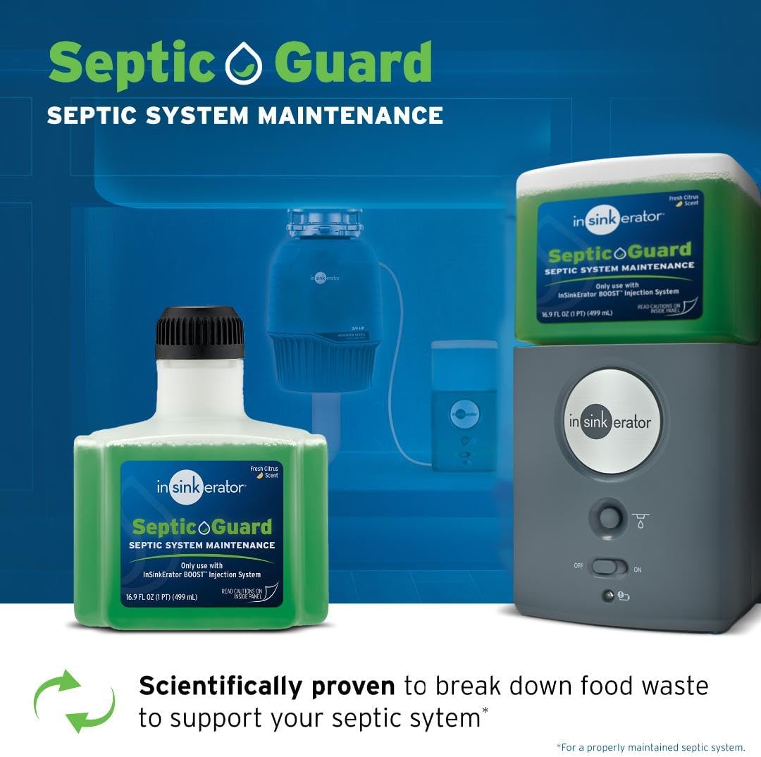 INSINKERATOR Evolution Septic Guard 3/4 HP Garbage Disposal, Advanced Series EZ Connect Continuous Feed Food Waste Disposer and INSINKERATOR BOOST System with Septic Guard