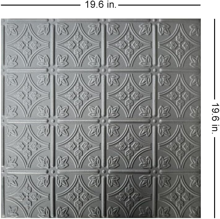 À LA MAISON CEILINGS R125 Emma's Flowers Foam Glue-Up Ceiling Tile (384 Sq. Ft./Case), Pack of 144, Black Matte