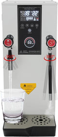 Commercial Hot Water Dispenser, 12L/3.2 Gallon 3000W, 304 Stainless Steel Instant Heating with Fixed Timer & Lcd Display for Coffee Shops, Tea Houses, Restaurants, and Offices (White)