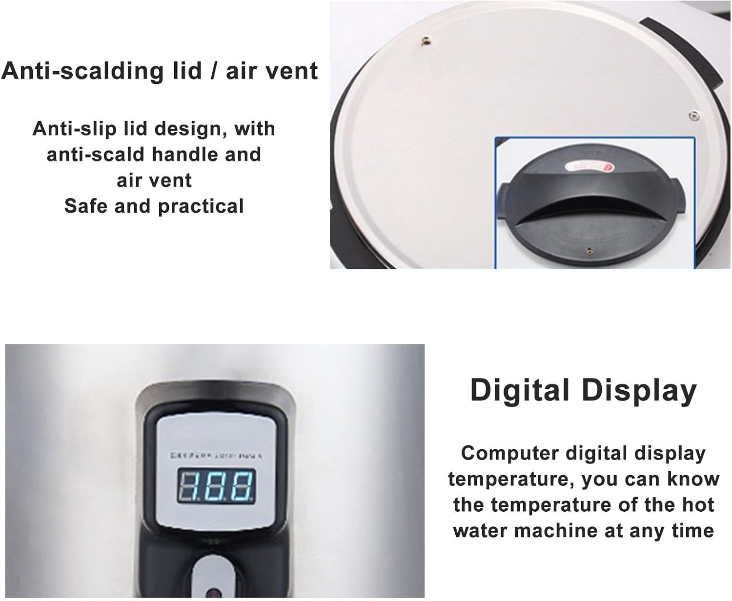 Double Wall Stainless Steel Insulation Bucket, Electric Hot Water Dispenser, Independent Switch & Temperature Controller, Suitable For Boiling Water, Brewing Tea, Hot Milk