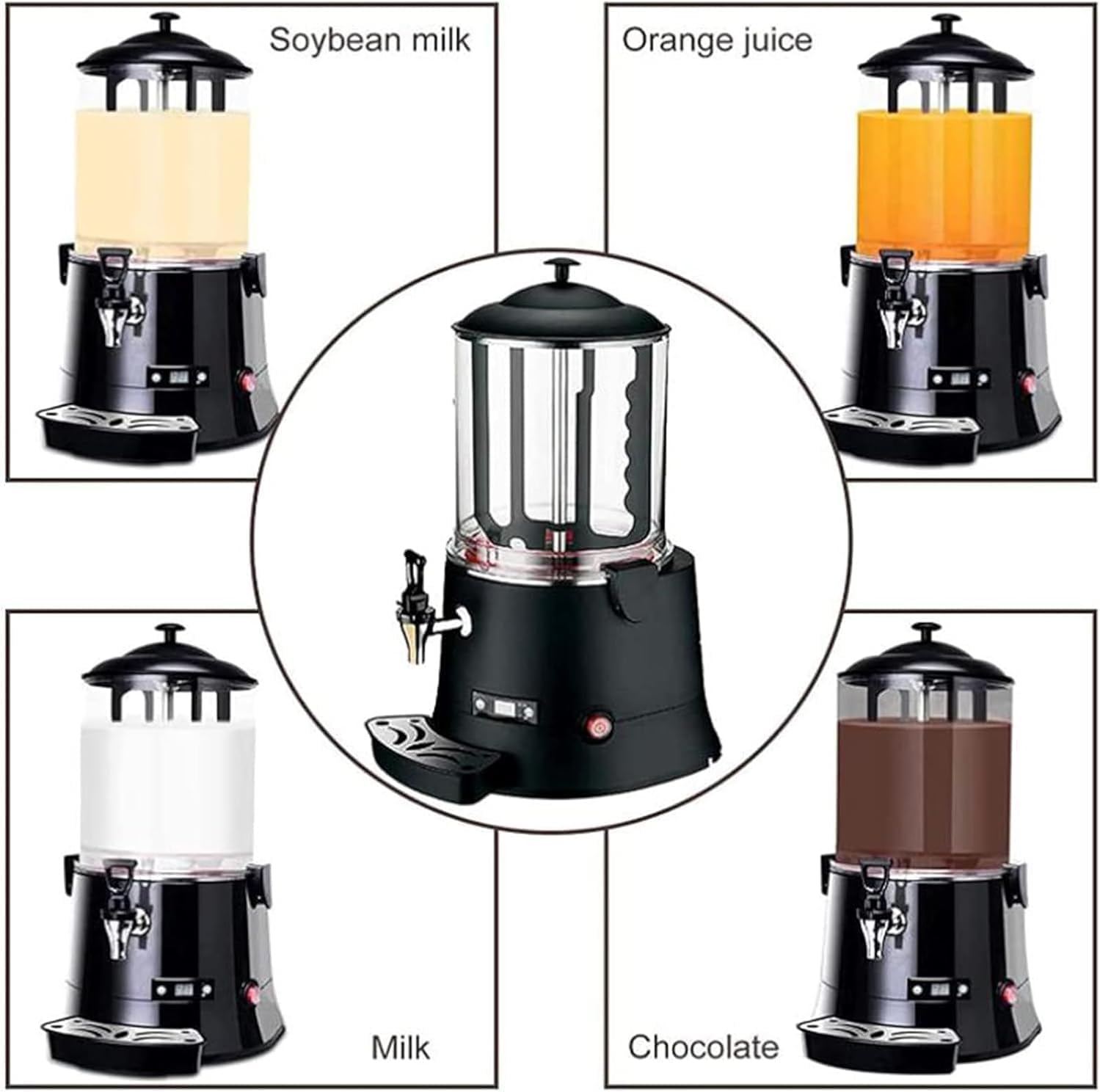 Commercial Hot Chocolate Maker, 5L Chocolate Tempering Machine, 400W Electric Machine Hot Chocolate Dispenser Warmer, for Heating Chocolate Coffee Milk,