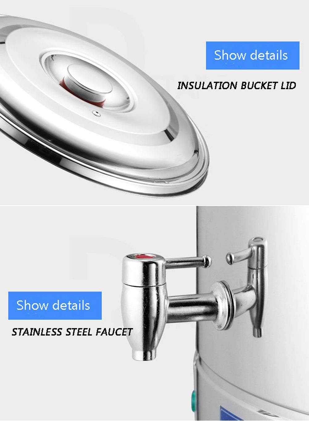 Water Boiler and Warmer, Electric Kettle Water Heater Hot Water Pot, 30-120℃, Instant Hot Water Dispenser, Coffee Carafes for Keeping Hot, Commercial Coffee/40L
