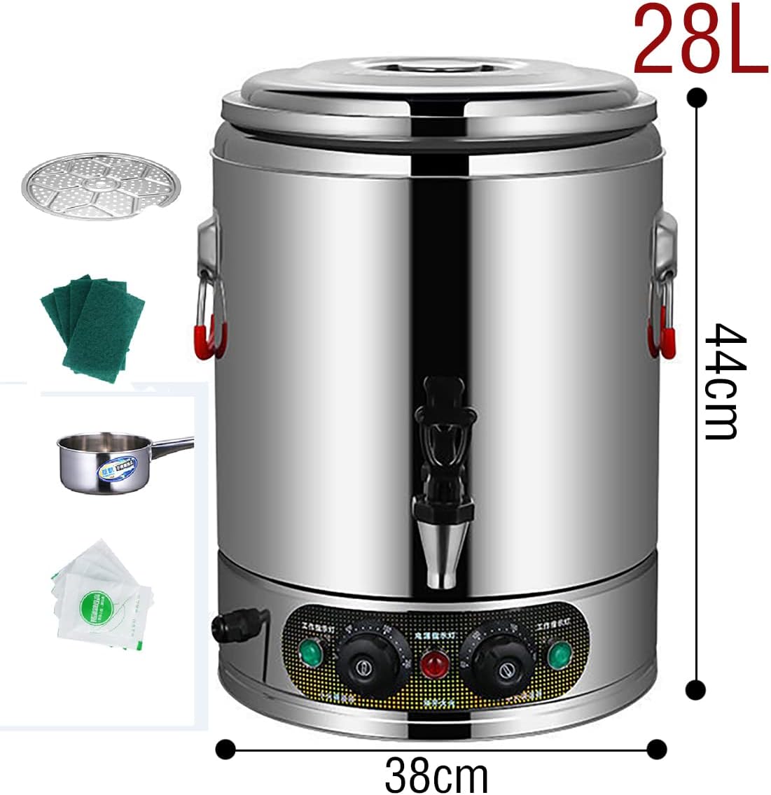 Catering Urn 3000W, Commercial Hot Water Boiler Dispenser, 30-110°C Temperature Control Knob, for Brewing Commercial Office Home Party,28L
