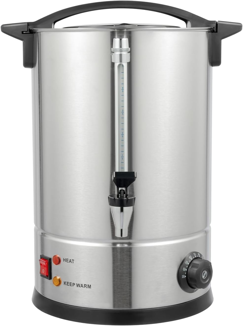 DYNAMI 2.4 Gal Large Hot Beverage Dispenser Electric,304 Stainless Steel Insulated Beverage Heater Coffee Urn with Heating,Hot Cocoa Dispenser for Parties w/Stainless Filter,for Tea,Milk,Cocoa