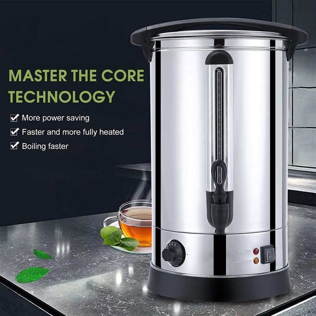Instant Electric Hot Water Boiler Dispenser 15L - Commercial Stainless Steel Urn, Automatic Heating, One Button Control, 220-240V, Ideal for Home & Office Use, Silver Finish