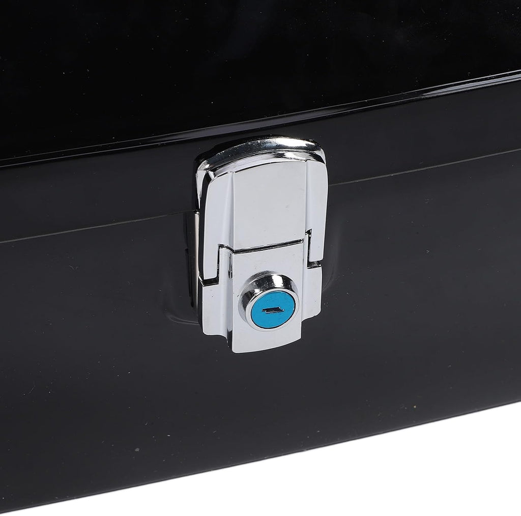 Motorcycle Rear Case 48L Universal Water Lock Backrest Cushion Trunk Tail Luggage Box Helmets Luggages (Black)