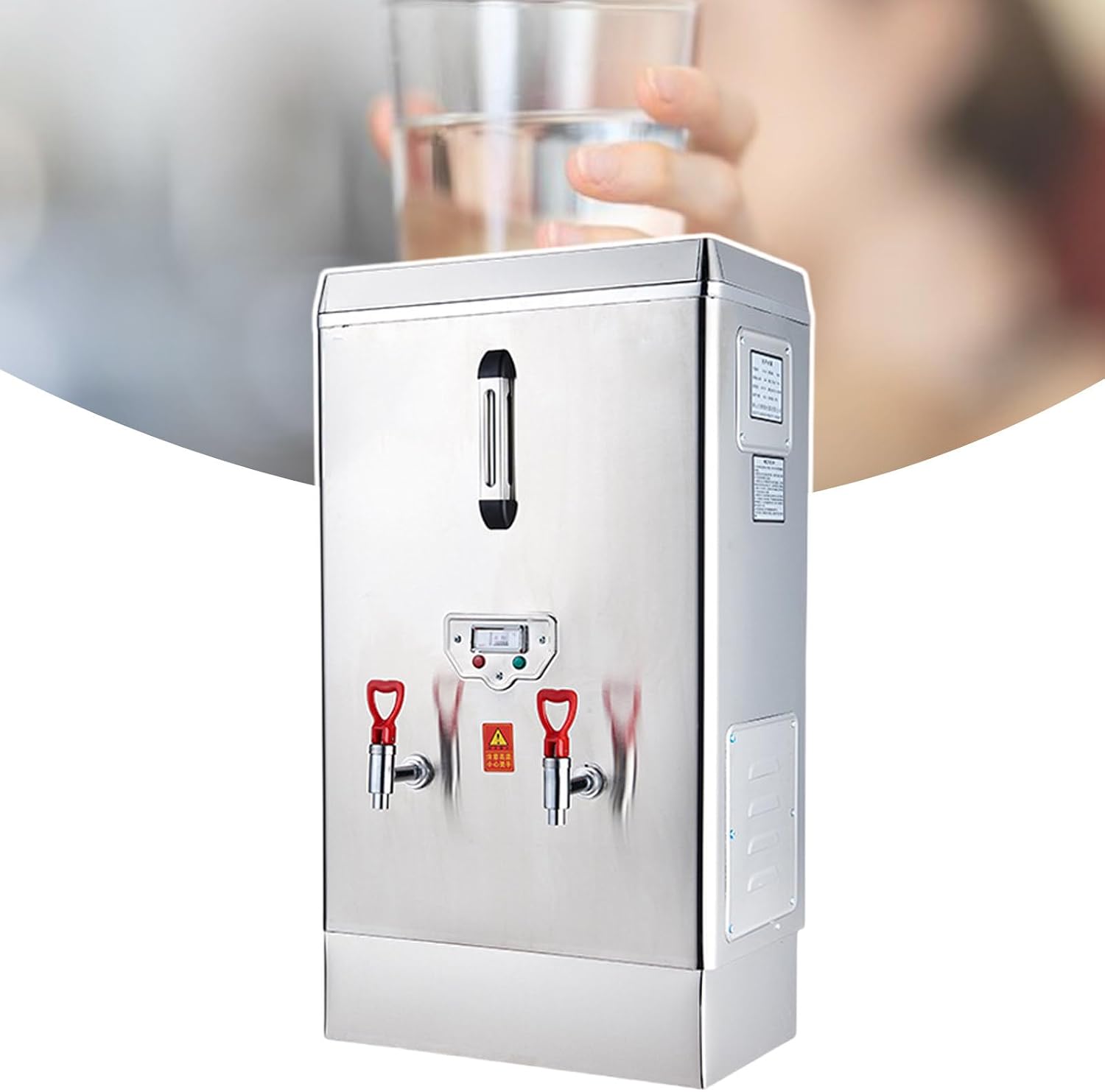Electric Heating Water Dispenser, Float Water Inlet Valve Controlled,Automatic Water Addition,Temperature/Water Level Display Display,220V-60L