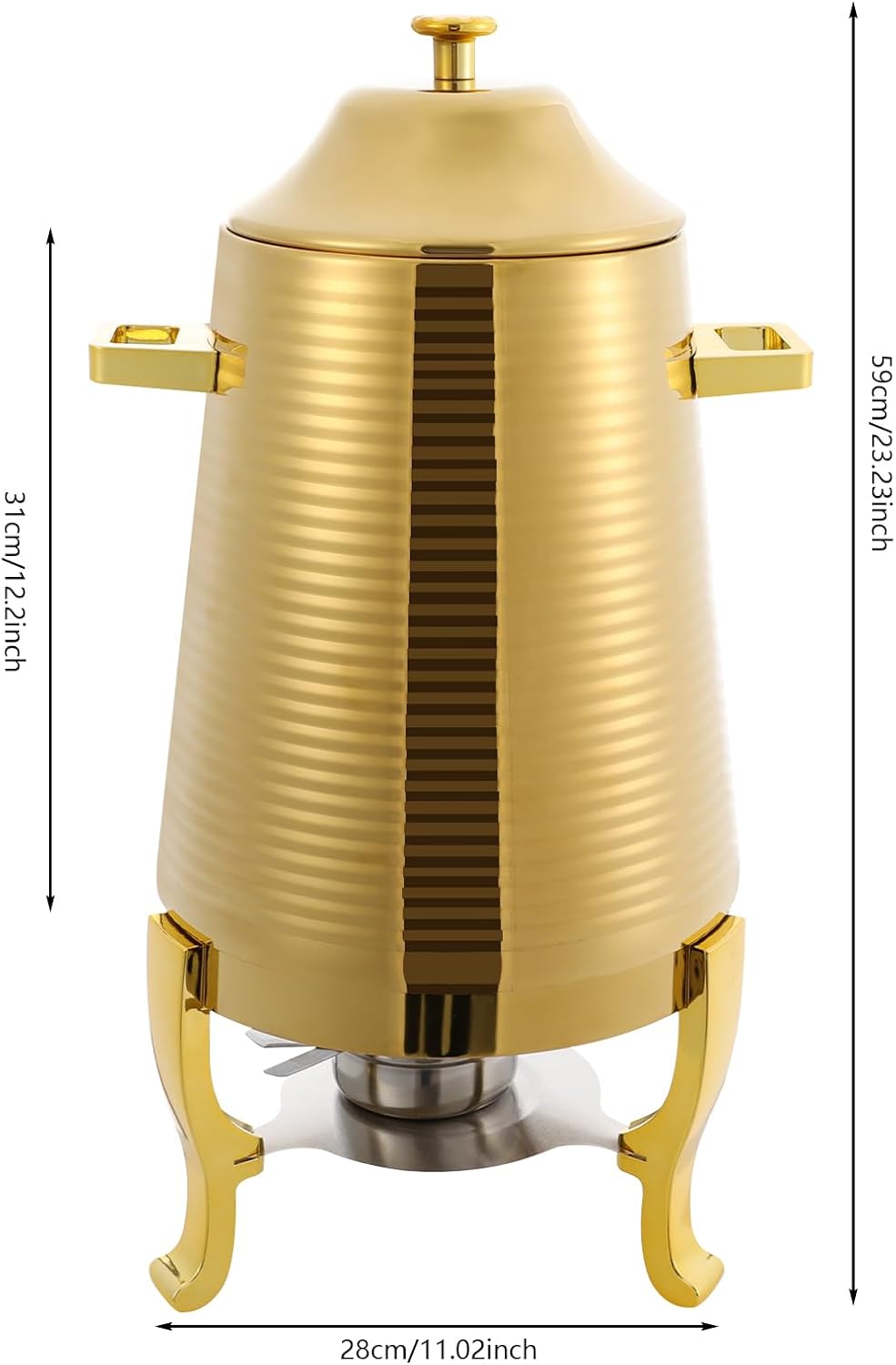 3.43Gal/13L Hot Water Urn, Stainless Steel Commercial Coffee Urn, Electric Hot Water Dispenser for Tea Milk, Industrial Coffee Maker with Stand and Spigot for Parties Catering(Gold)