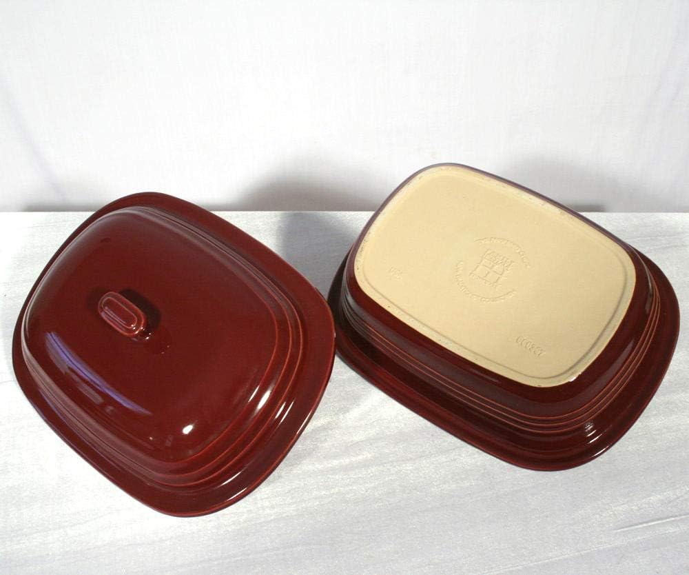 Pampered Chef Deep Covered Baker 4-Quart, Cranberry, 1321