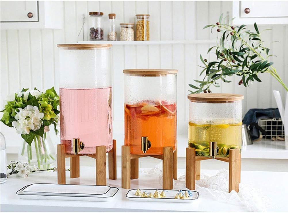 Drink Dispenser Beverage Dispenser with Infuser, Water Dispenser with Spigot, Water Pitcher for Hot/Cold Juice, Beer, Punch, Iced Tea for Parties