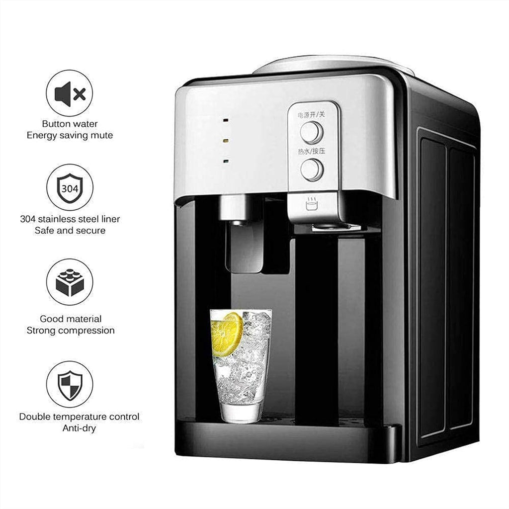 Electric Water Dispenser, Desktop Water Dispenser Cold Hot Ice Water Cooler Heater Drinking Fountain for Home Hotel Coffee Tea Bar (Black Cold/Warm/hot)