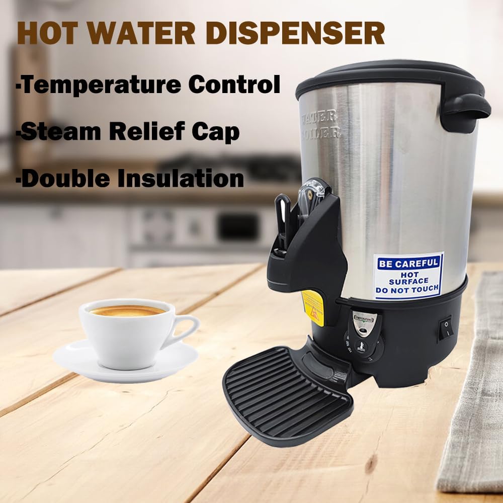 110V Stainless Steel Large Capacity Hot Water Dispenser Commercial Electric Water Boiler Office Kitchen Electric Kettle 6L