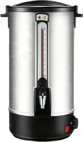 Stainless Steel 20 L Coffee Urn Removable Filter for Easy Cleanup, Two Way Dispenser with Cool-Touch Handles Electric Coffee Maker Urn, Stainless Steel 35L