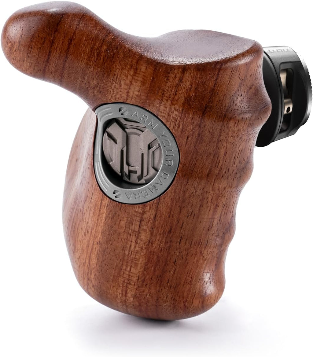 Tilta Advanced Right Side Wooden Handle (ARRI Rosette - Type X) | Black Walnut Wood & Aluminum Alloy Build | Quick Release Button