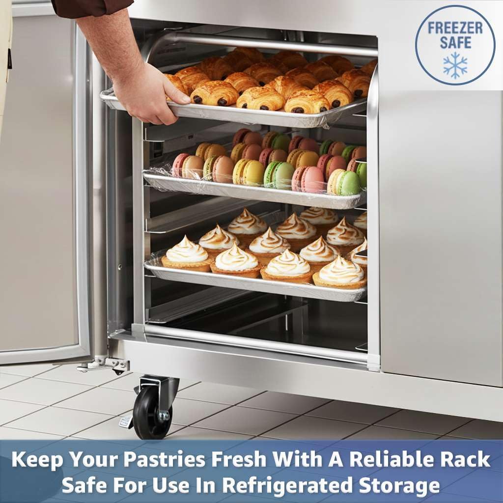 6 Pan Aluminum Bun Pan Rack - Commercial Full Size Sheet Pan Cooling Rack for Bakery NSF