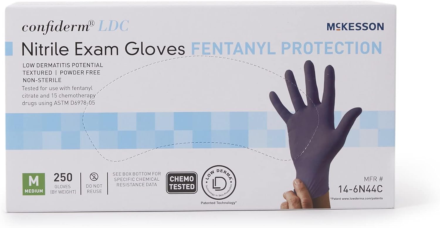 McKesson Confiderm LDC Nitrile Exam Glove Standard Cuff Length